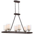 Lavery Studio 5 Painted Bronze & Clear Glass 5 Light Island