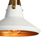 Suspension moderne et élégante à une lumière en métal blanc et or pour îlot de cuisine/salle à manger - Hauteur réglable - D8,7 x H7,1