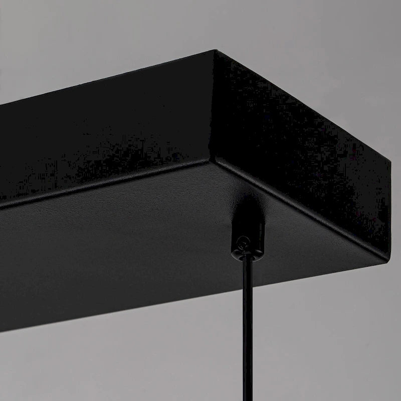 Suspension linéaire LED intégrée en bois de noyer rustique pour îlot de cuisine - L 47,2