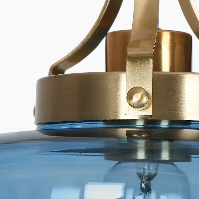 Suspension moderne en verre doré à une lumière pour îlot de cuisine ou salle à manger