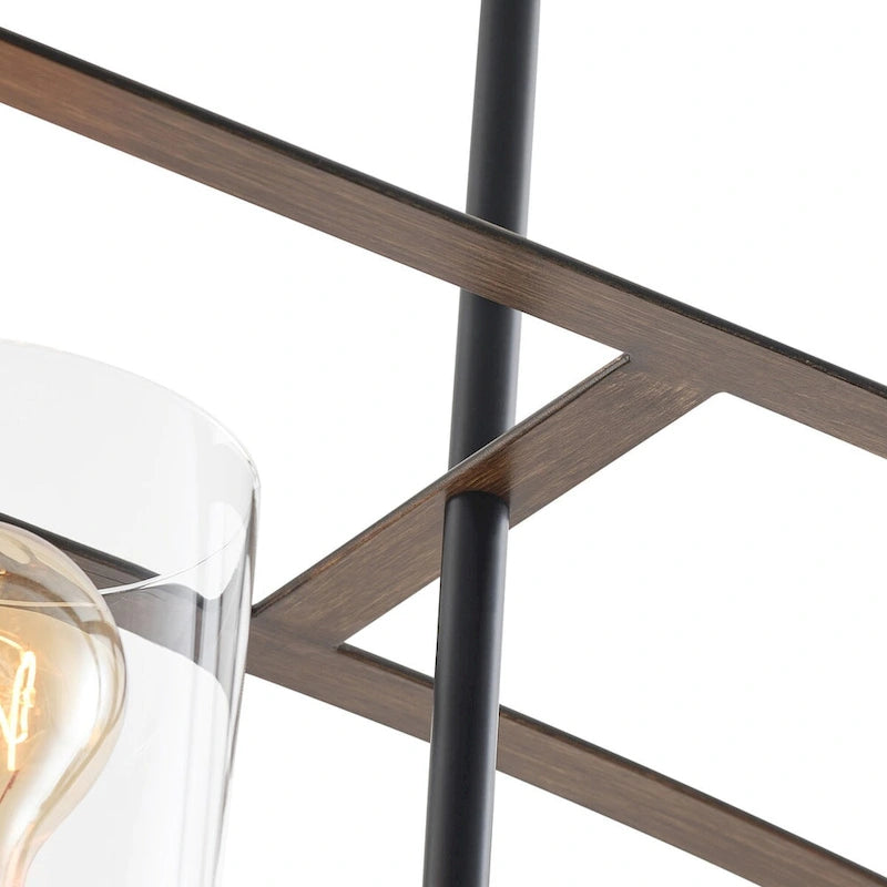 Lustre arqué à 5 lumières en verre à intensité variable et réglable pour îlot de cuisine - 52,7 cm P x 6,7 cm L x 80,6 cm H (réglable)