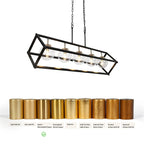 Lustre Torin moderne à 5 lumières, style géométrique, noir et or, globe en verre, suspension pour îlot de cuisine - 41,5 cm (L) x 12 cm (l) x 19,5 cm (H)