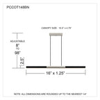 Éclairage îlot à DEL intégré Colter en nickel brossé